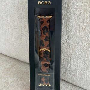 BCBG Leopard-Print Apple Watch Band — Brown & Black with Gold Hardware